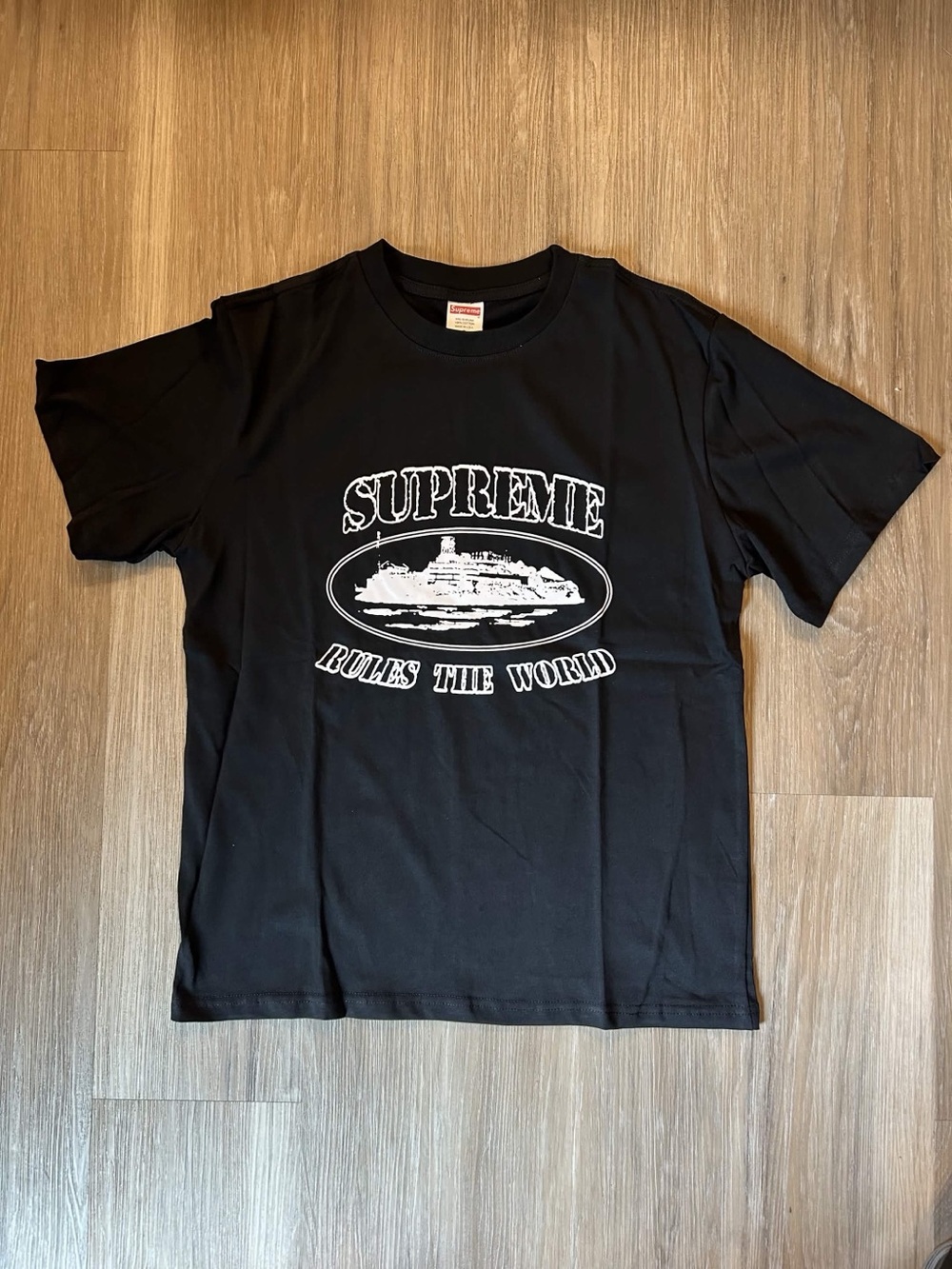 Supreme x Corteiz Rules The World T-Shirt Large Black Pre-Owned